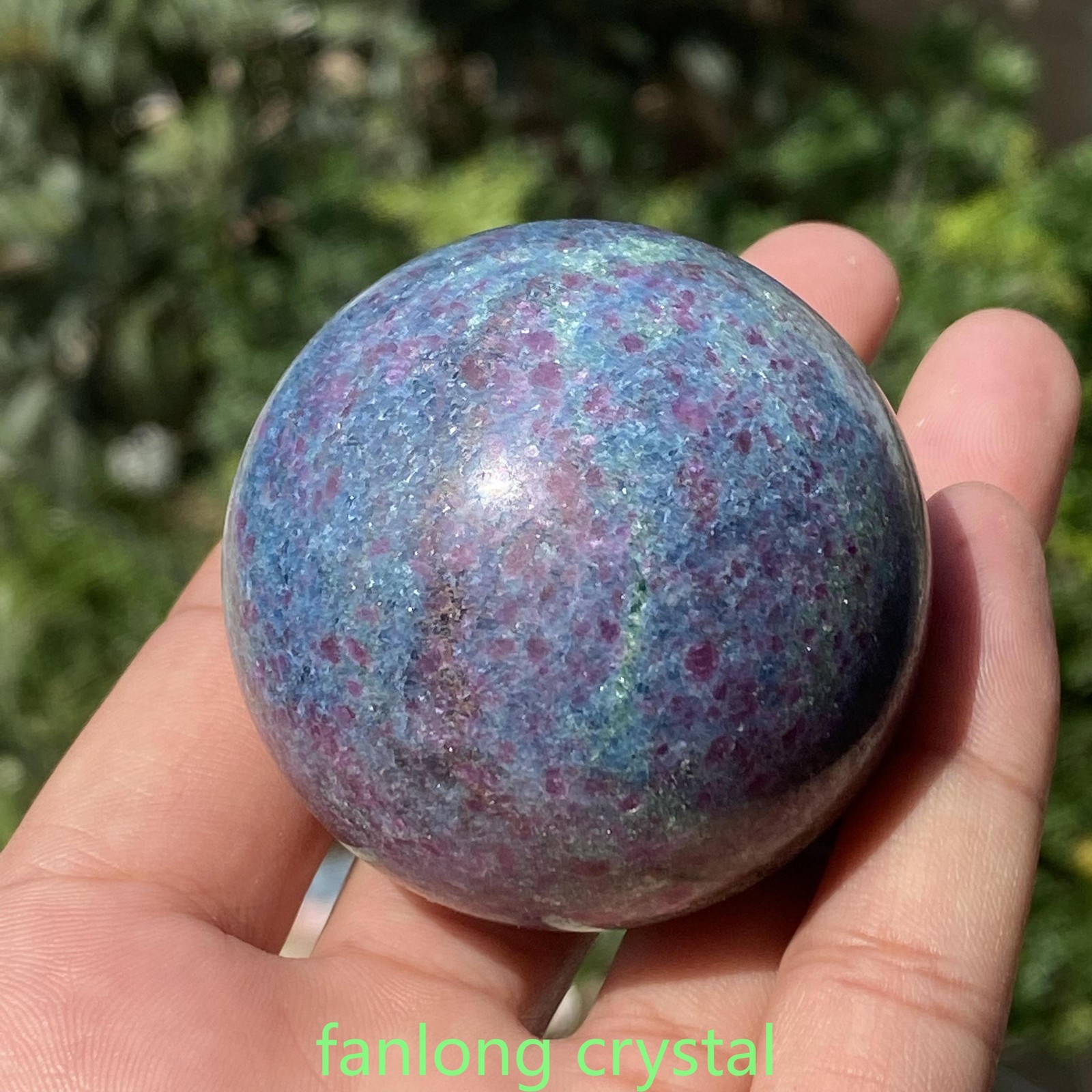 1pcs Natural ruby/kyanite Ball Quartz Crystal Polished Sphere Reiki Gift 50mm