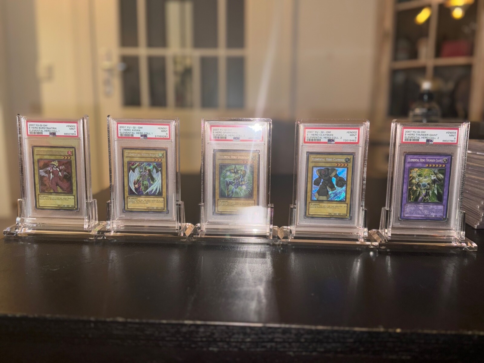 Yugioh EHC 1&2 Sparkman, Clayman, Avian, Thunder Giant & Burstinatrix PSA 9 MINT