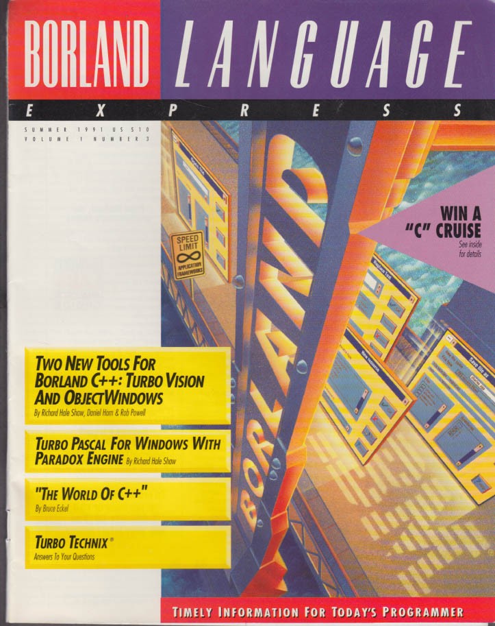 Borland Language Express Software Catalog Summer 1991 C++ Turbo Pascal &c