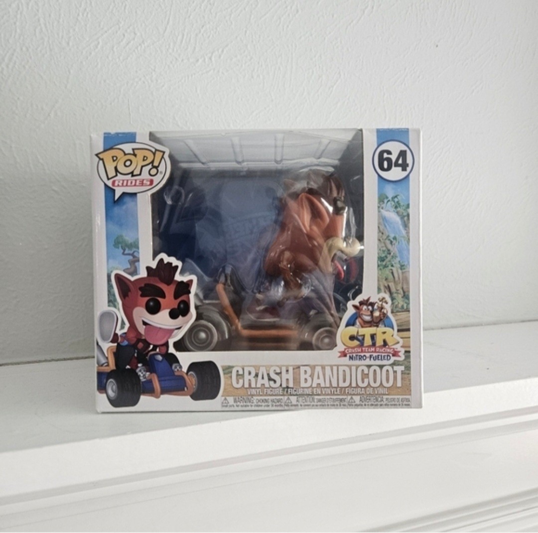 New In Box- Funko Pop Rides- CTR Crash Bandicoot Figure With Go Kart
