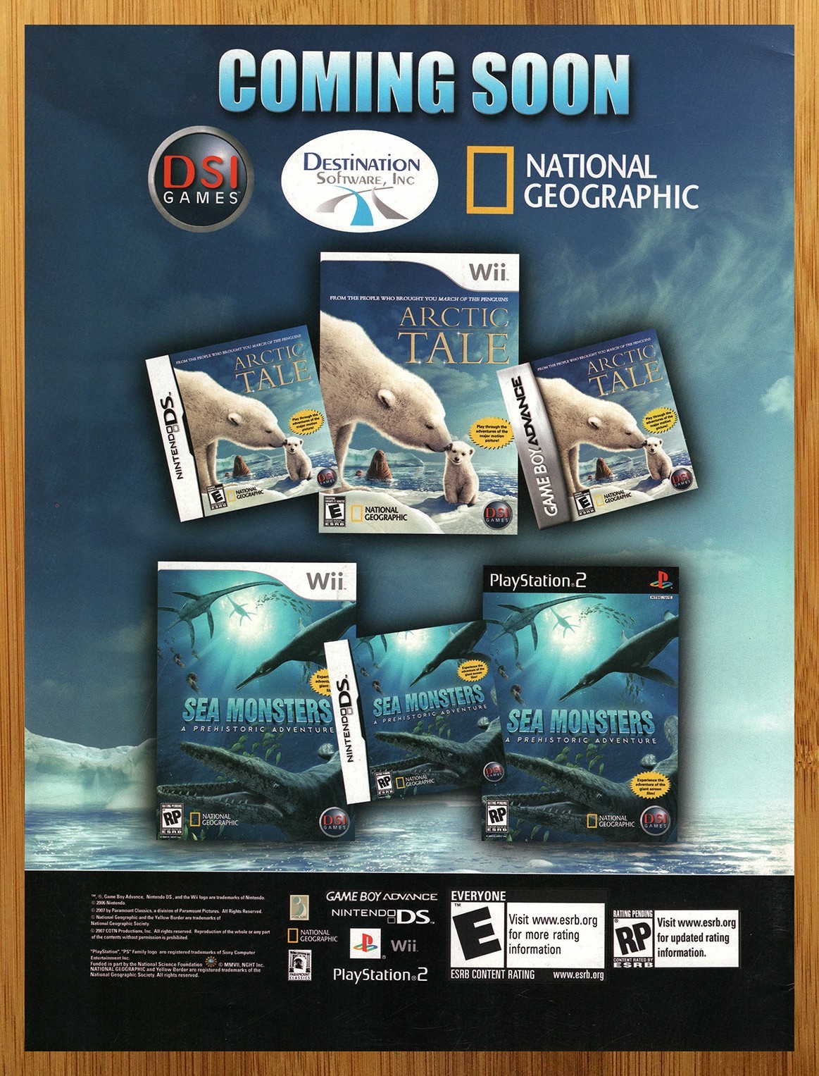 2006 Arctic Tale/Sea Monsters PS2 Nintendo Wii DS Print Ad/Poster Video Game Art