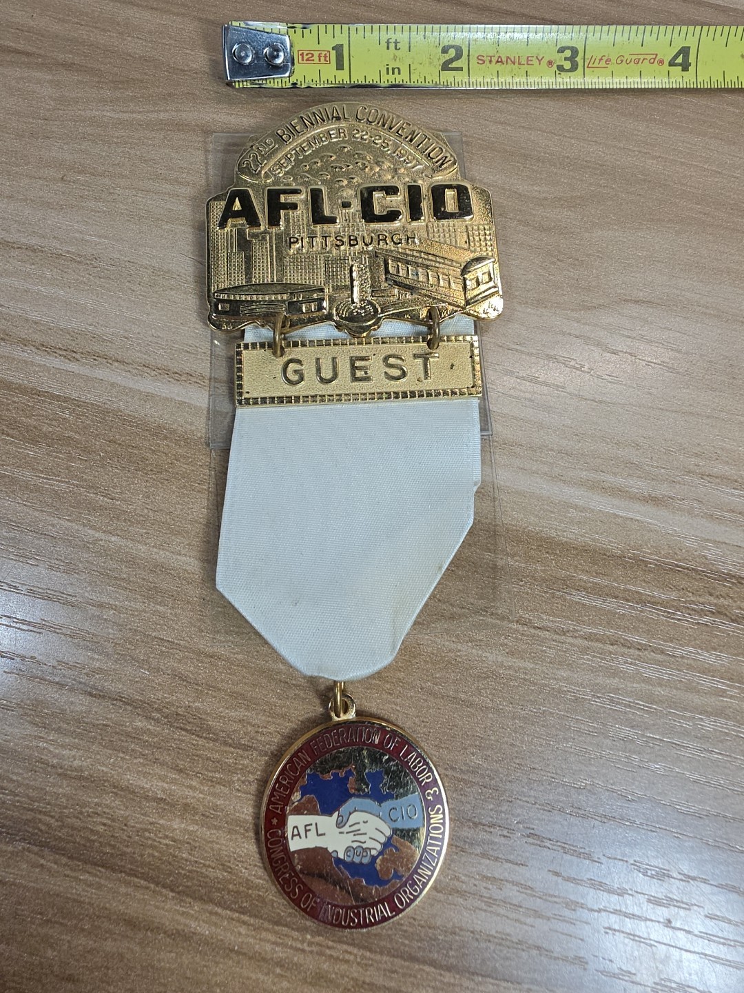 AFL-CIO 1997 Los Angeles 22rd Biennial Convention Guest Pin Medal Ribbon Unio