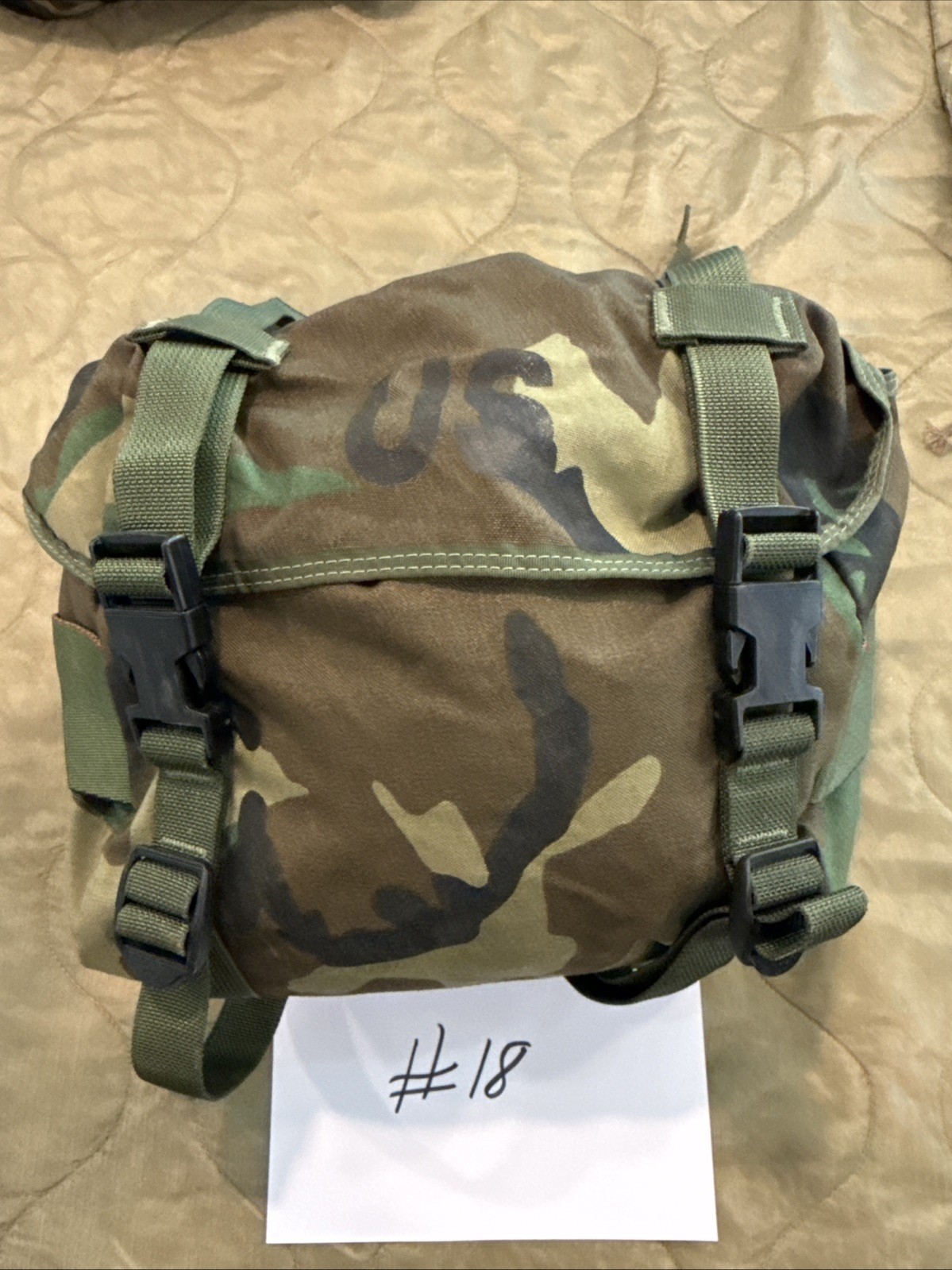 USGI Vintage 90s Woodland Camo Nylon Combat Training Field Buttpack