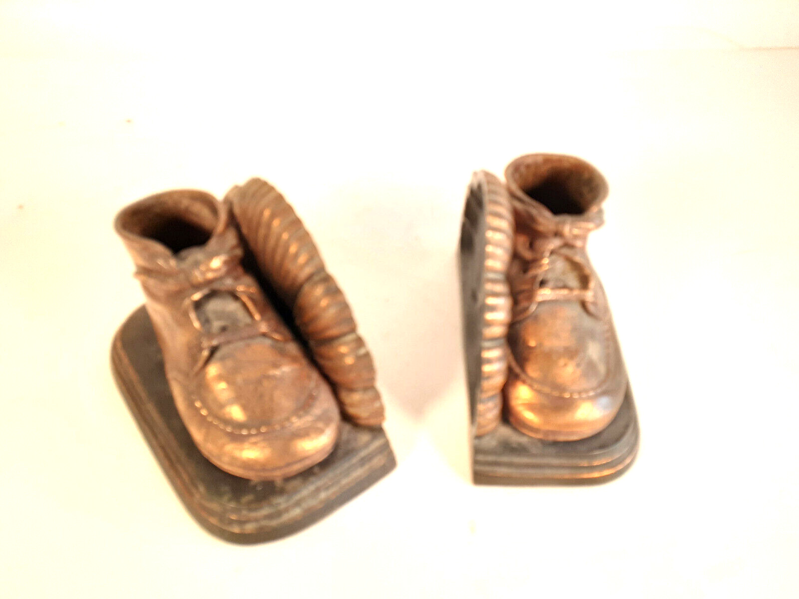 Antique Child's Shoe Bookends From The 1950's
