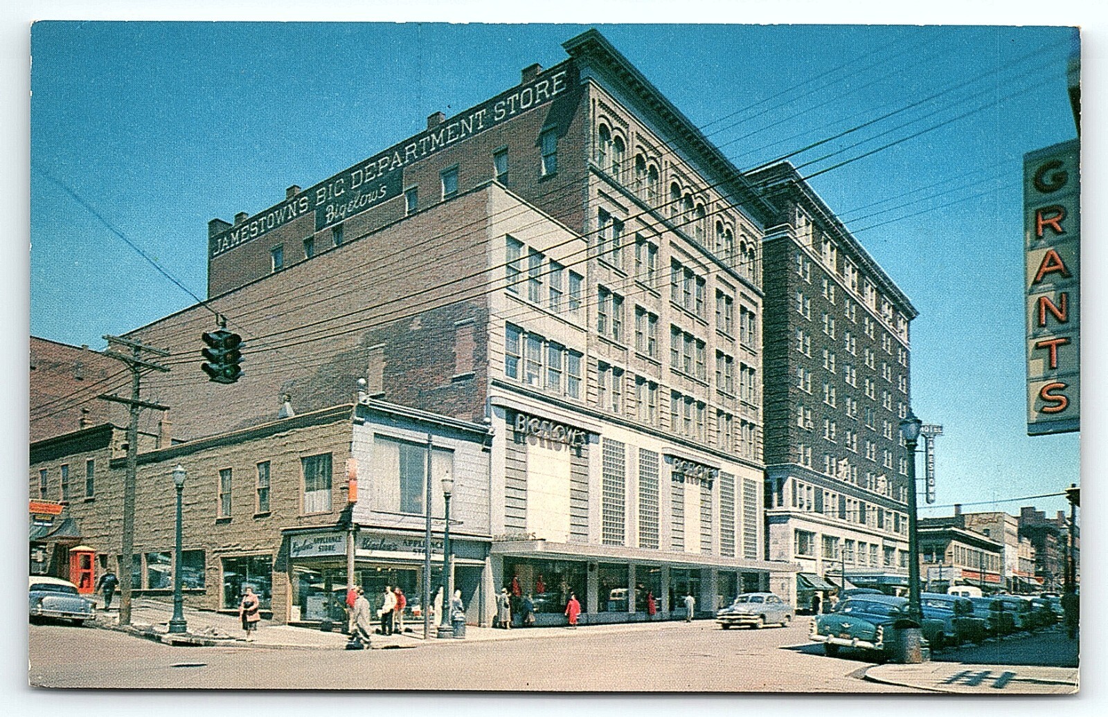 1950s JAMESTOWN NEW YORK BIGELOW\'S BIG DEPARTMENT STORE  POSTCARD P3736
