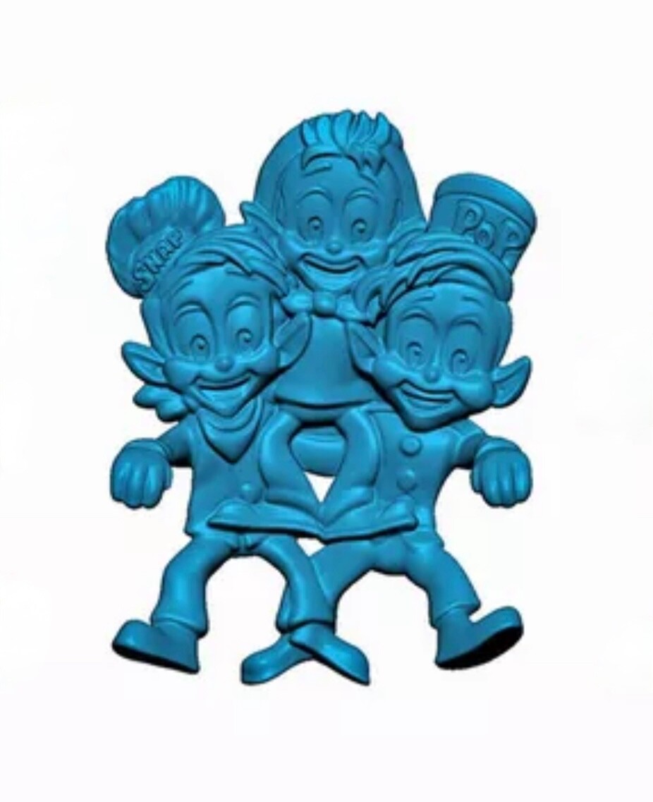 Kellogg\'s 2020 Cereal Mascots Bowl Buddy Figurines Blue Snap Crackle Pop in Bag