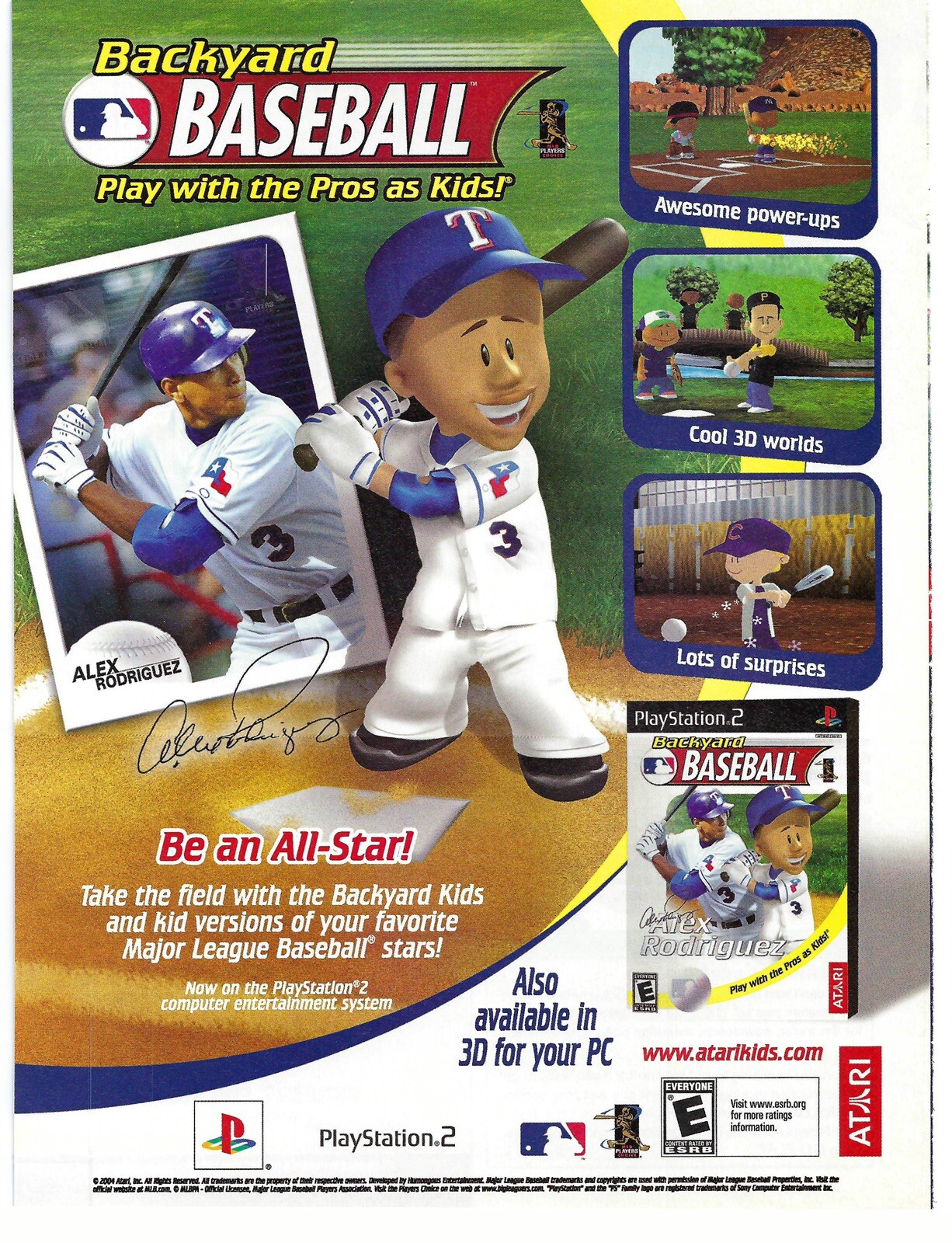 2004 Backyard Baseball An All-Star Video Game Vintage Magazine Print Ad/Poster