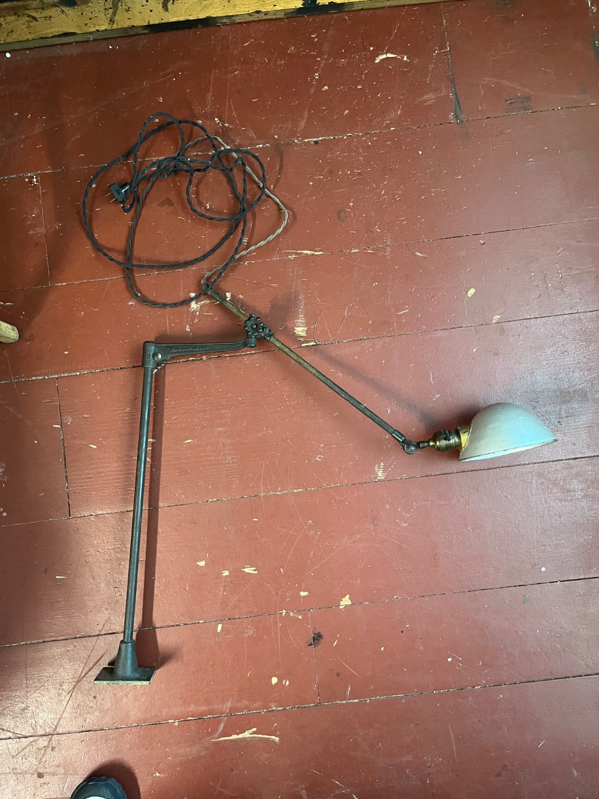 Vintage Industrial O.C. White Articulating Lamp Light