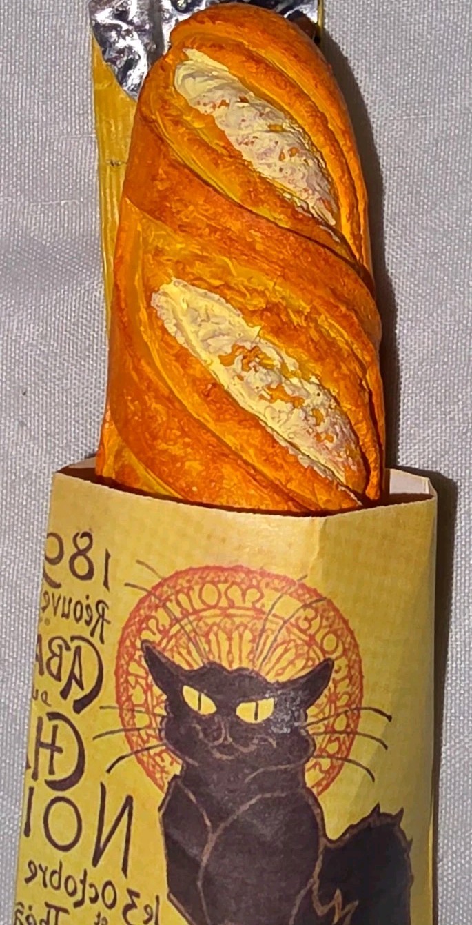 PARIS BAGUETTE BREAD BLACK CAT MAGNET SOUVENIR EIFFEL TOWER FRANCE GIFT 