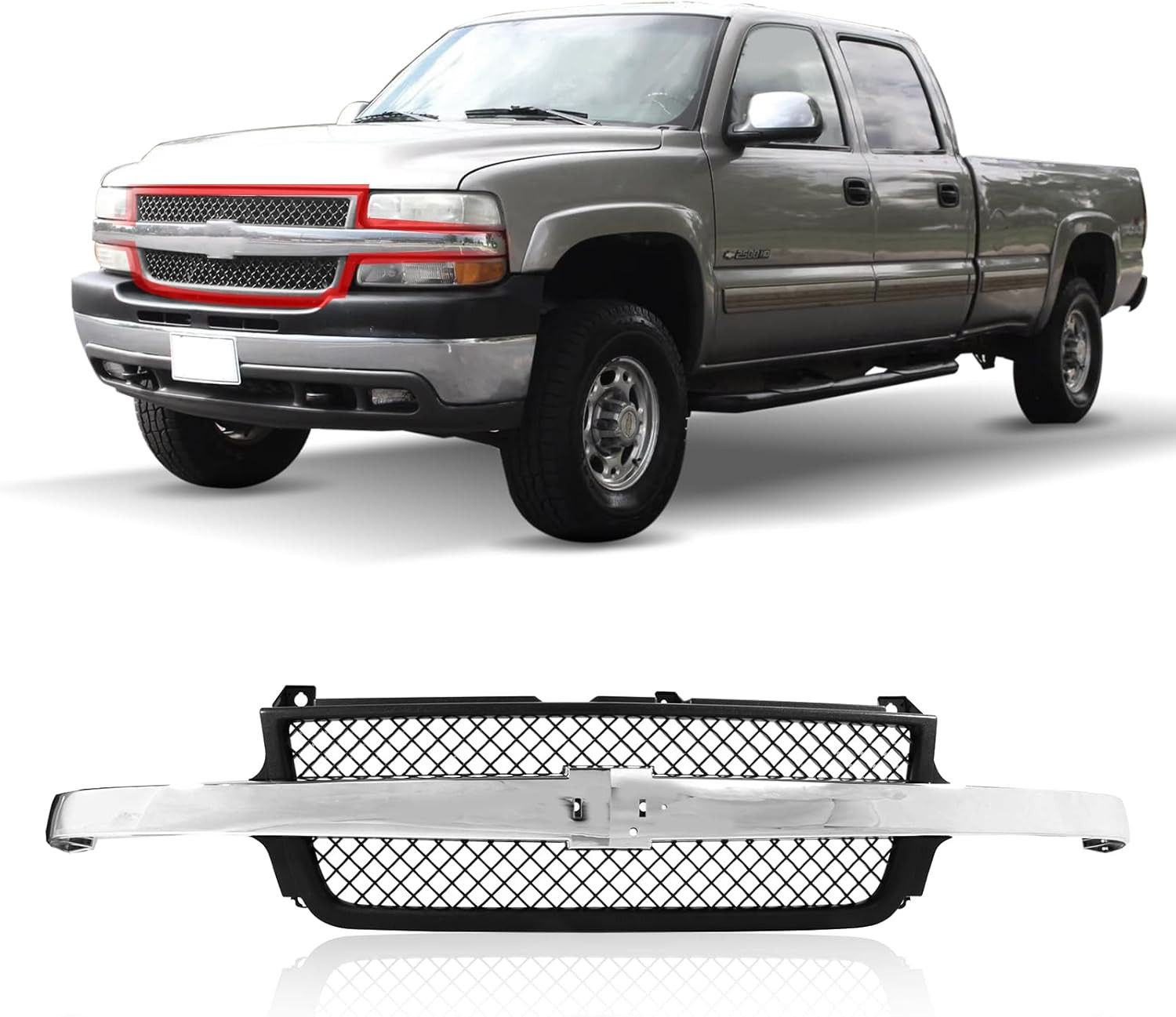 Front Grille Grill Fits CHEVY Silverado 01-02