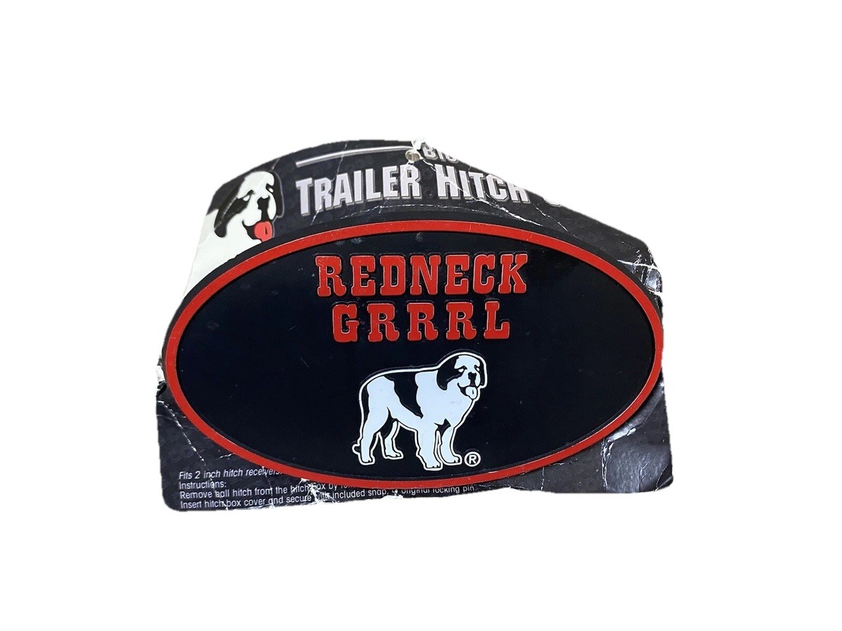 Vintage NOS Big Dog Trailer Hitch Cover - Redneck Grrrl - Redneck Girl - 2 Inch