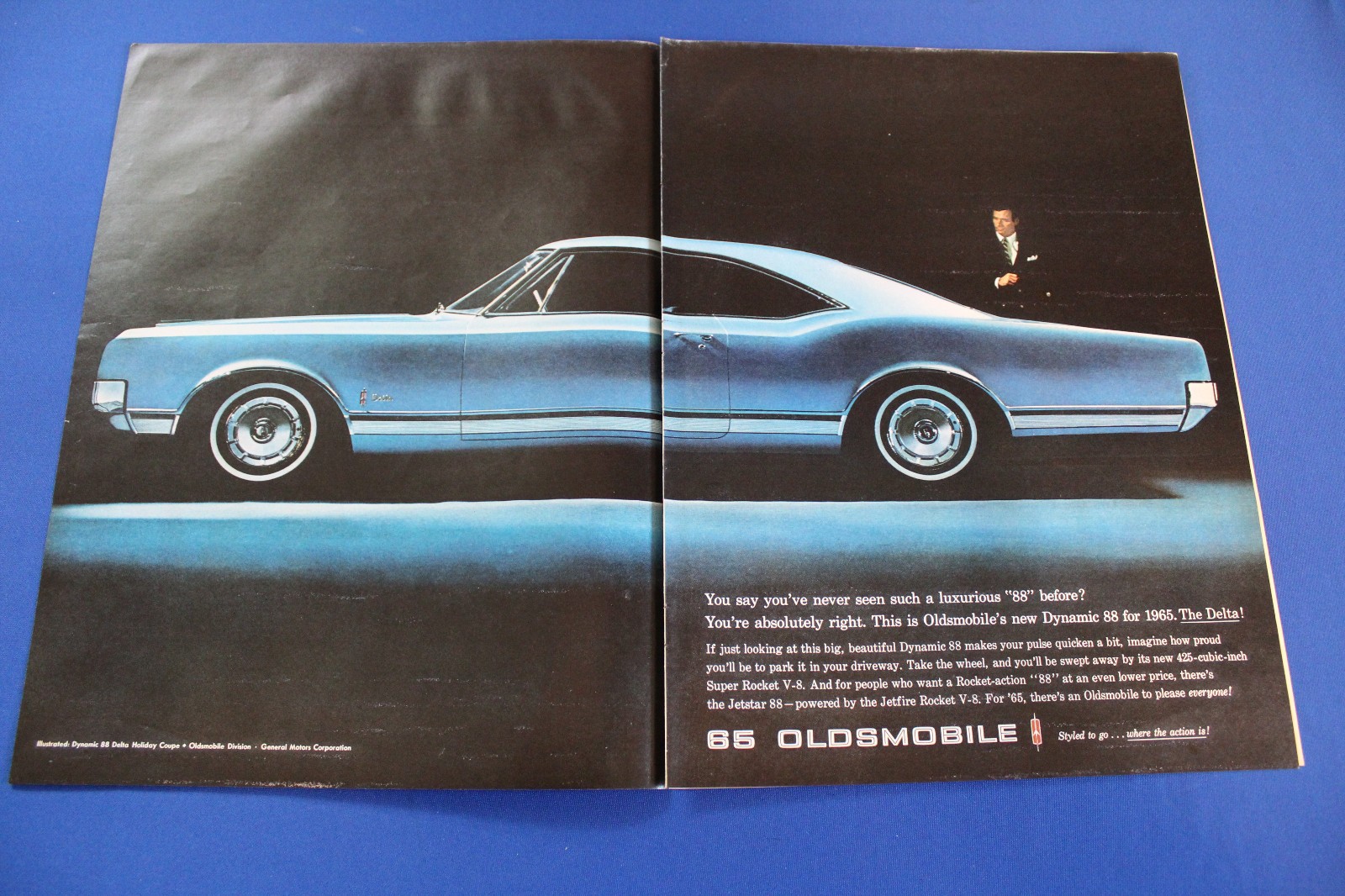 1965 Print Sales AD Art Advertisement Car Automobile OLDSMOBILE Olds Delta 88