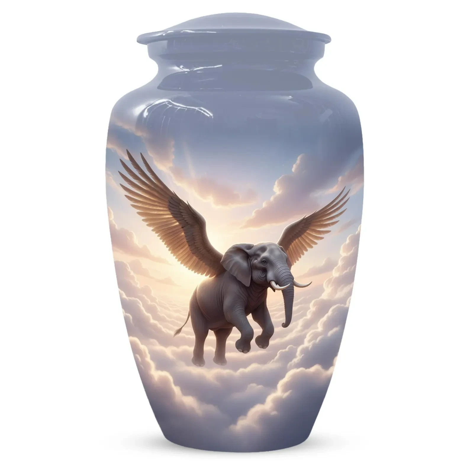 Elephant Angel Cremation Urn for Human Ashes Urns 10 inches Ship by fedex