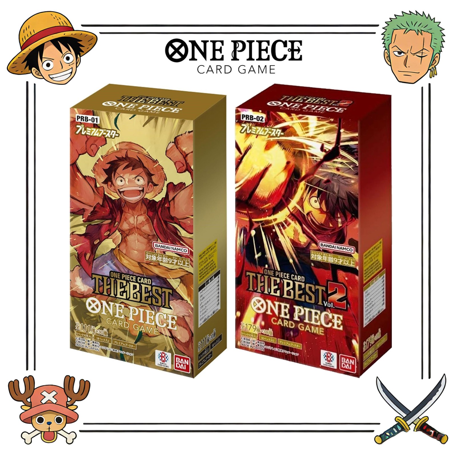 PRB-01 PRB-02 Japanese One Piece Premium Booster BOX THE BEST Sealed