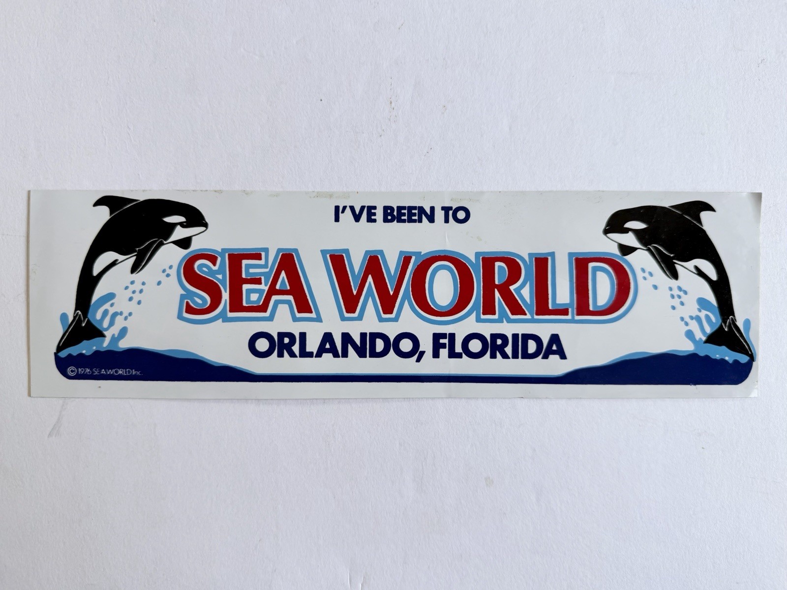 Vintage 1976 I’ve Been To Seaworld Bumper Sticker Orlando, Florida, 3x10.5”