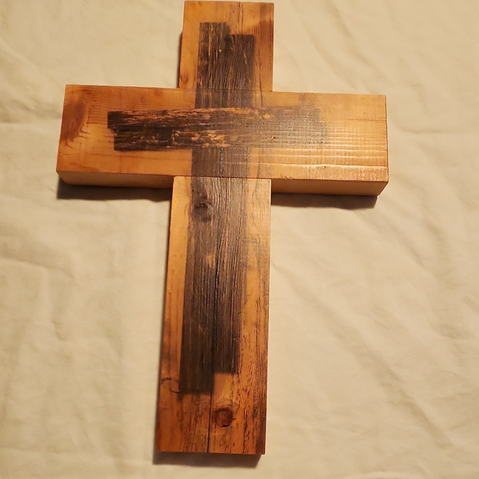 R. Graham Dunn Wood Christian Wall Cross Hanging Rustic Stained CRC00070