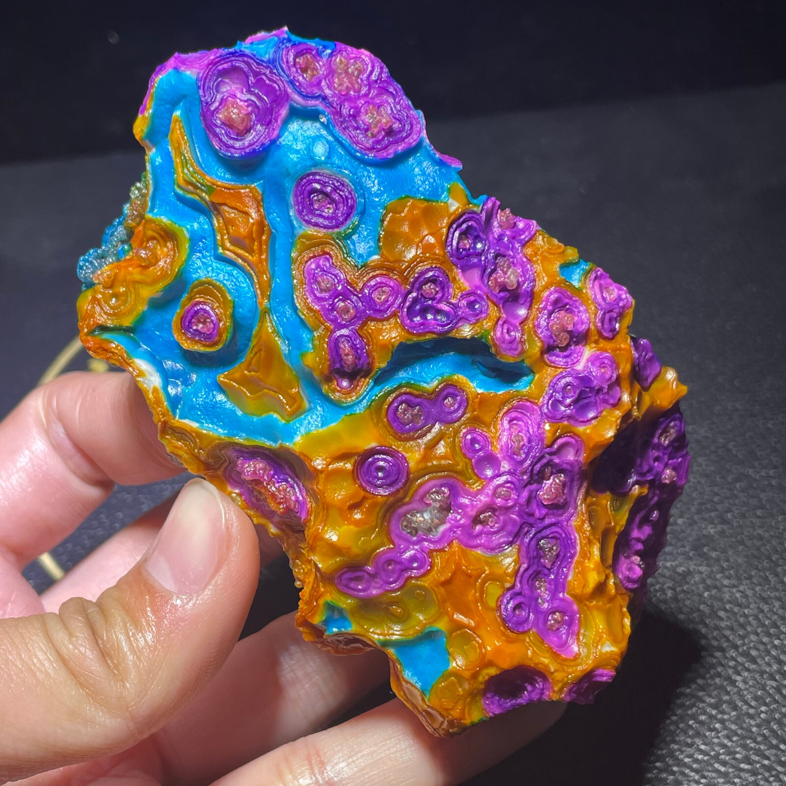 310g Natural Calcified Agate Eye Crystal Unique Mineral Specimen Perfect Gift