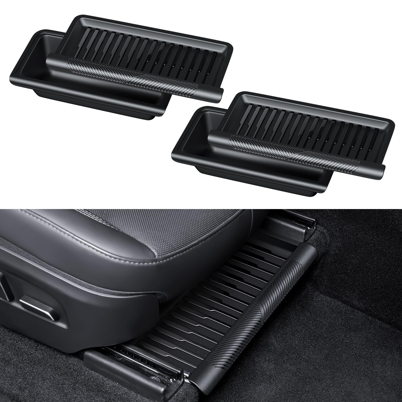 2PCS Under Seat Storage Box for 2025-2026 Tesla Model Y Juniper