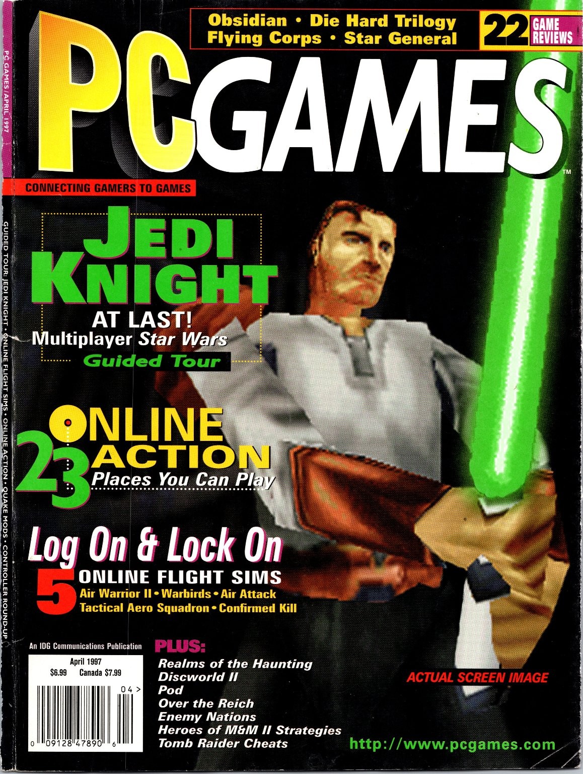 PC Games April 1997 Star Wars Jedi Knight Cover Vintage Gaming COVER ONLY