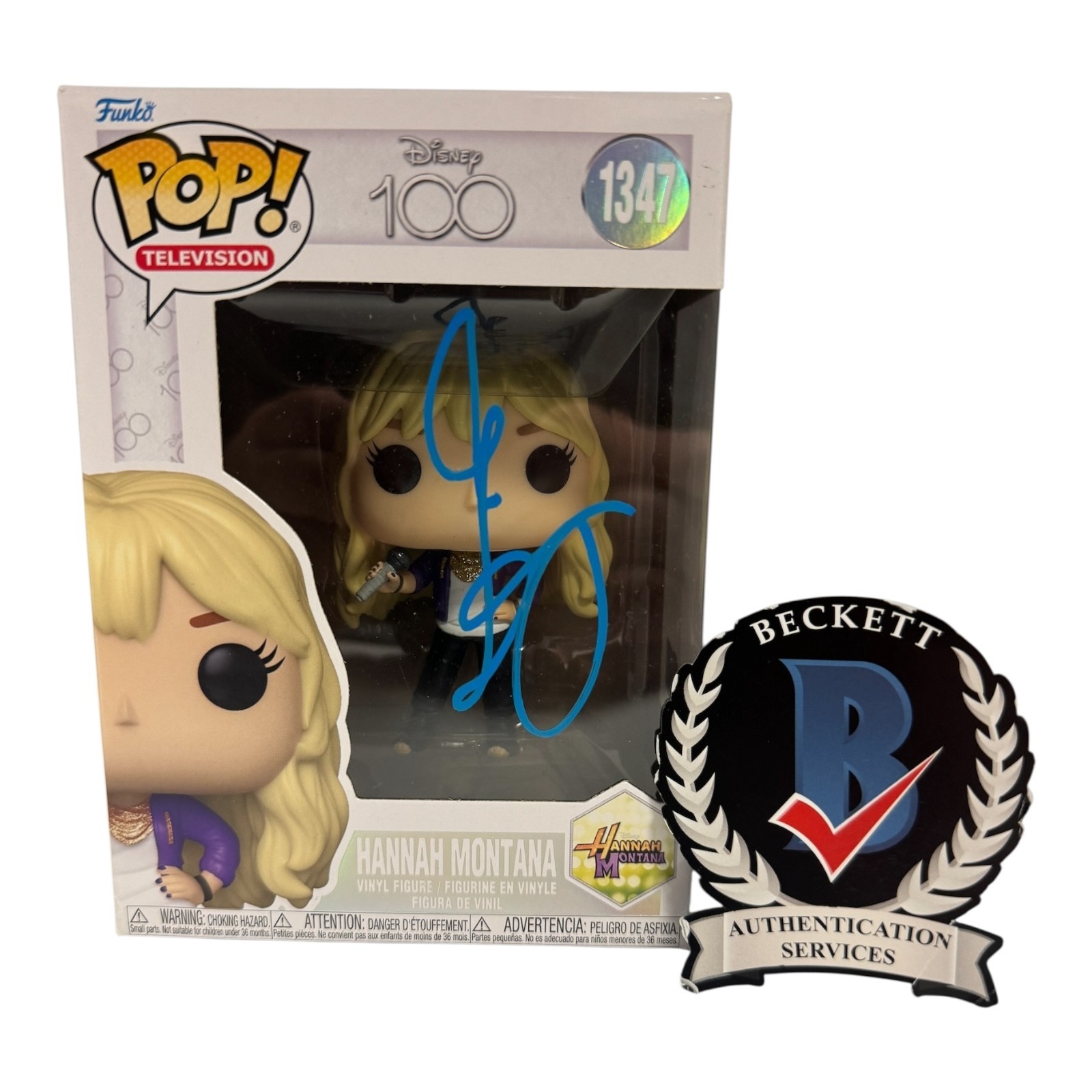 Miley Cyrus Signed Autograph Funko Pop 1347 Beckett BAS Hannah Montana