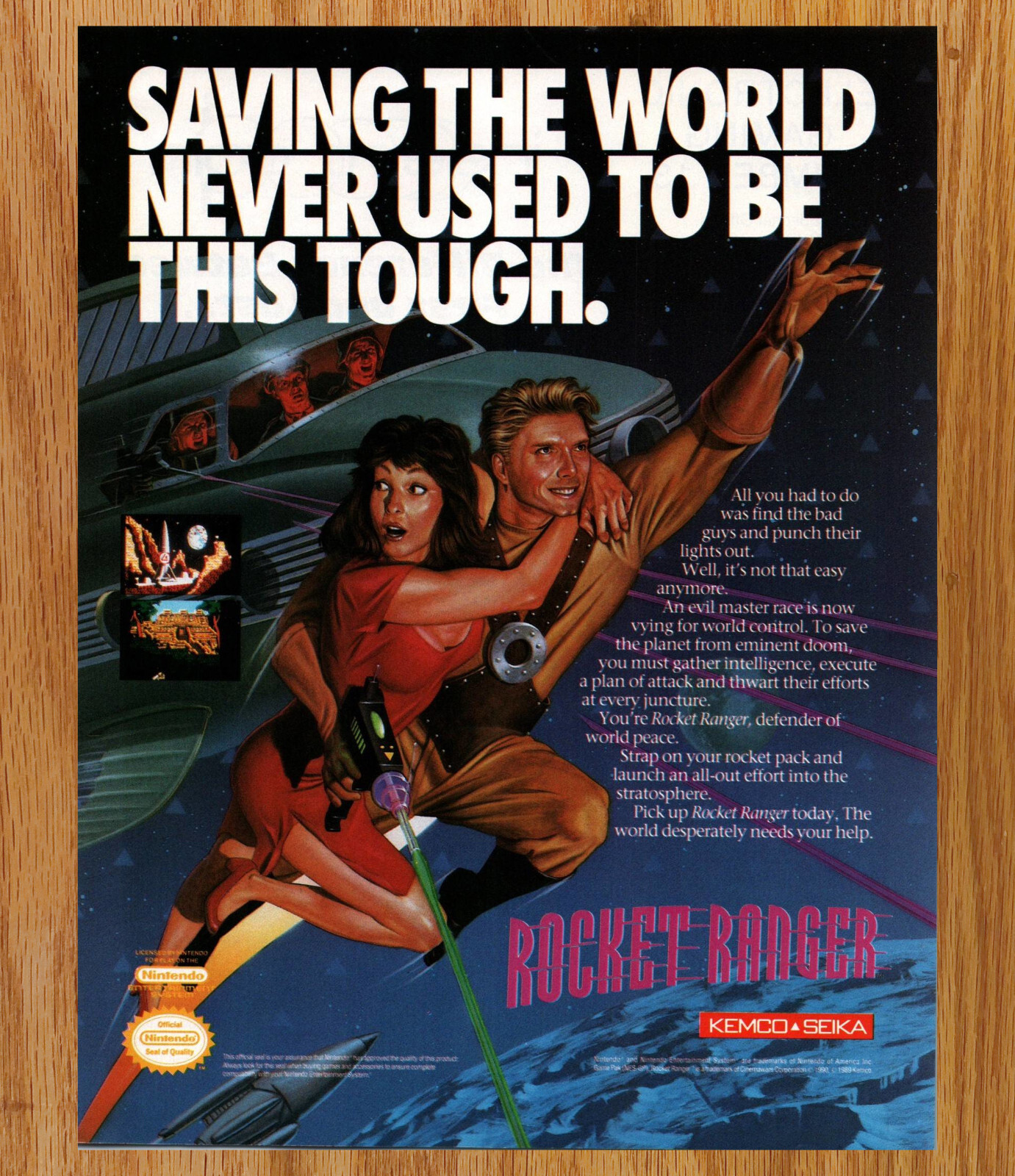 Rocket Ranger Kemco Nintendo NES - Video Game Print Ads Poster Promo Art 1990