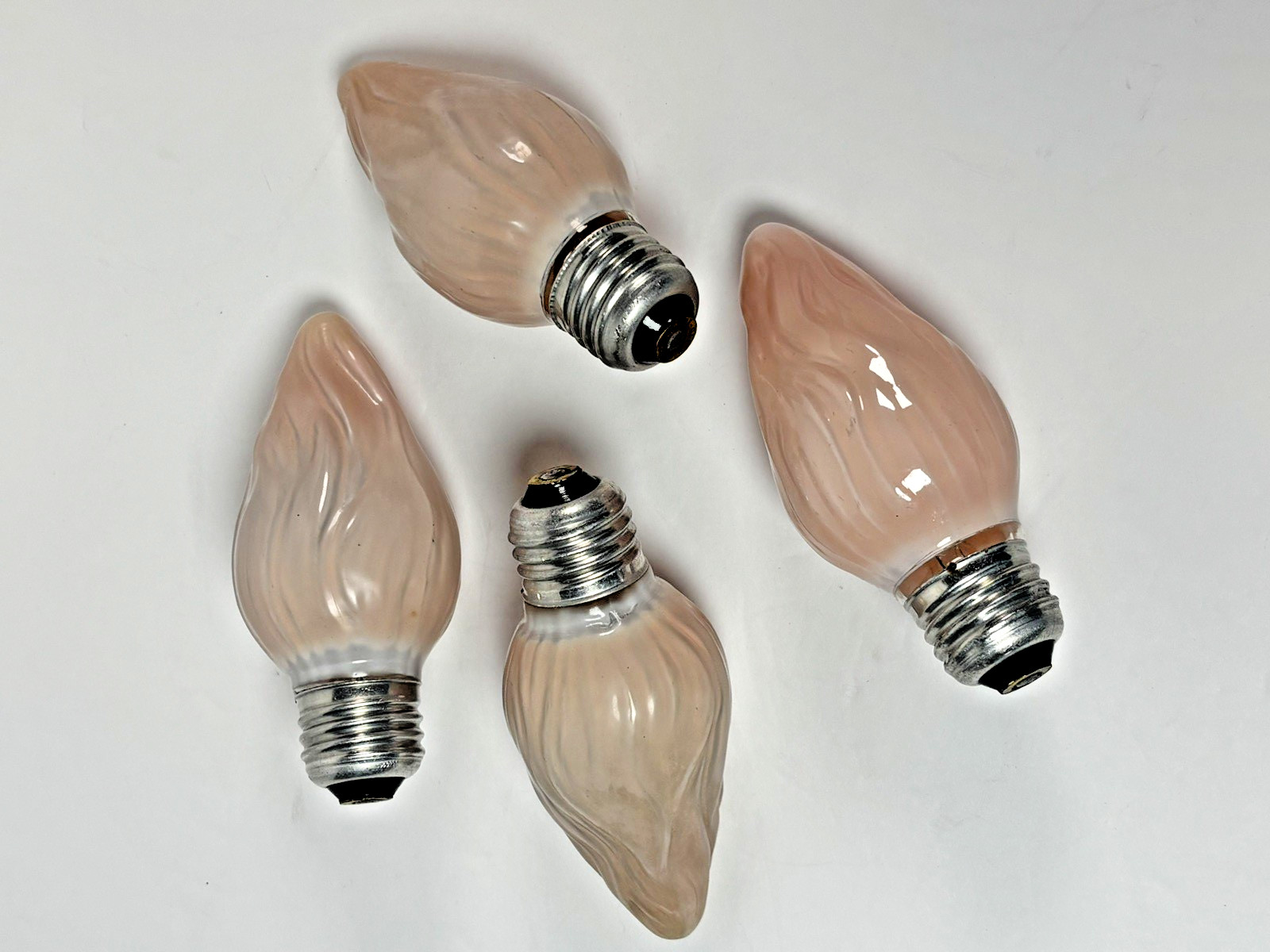 Vtg Westinghouse Flair Pink Peach 25 Watt Light Bulb Flame Tip Ribbed Tested 4
