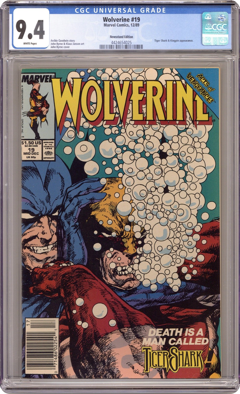 Wolverine 19N CGC 9.4 Newsstand 1989 4424654025
