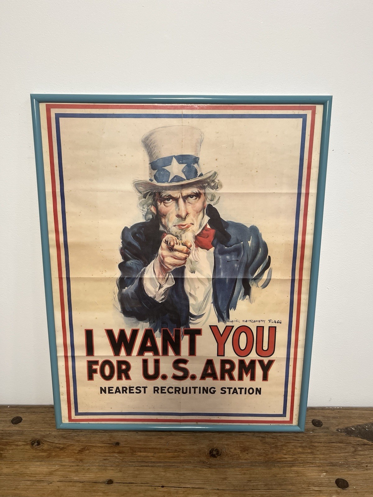 1980 Uncle Sam U.S. Army Recruitment Poster Authentic Government Printed Framed