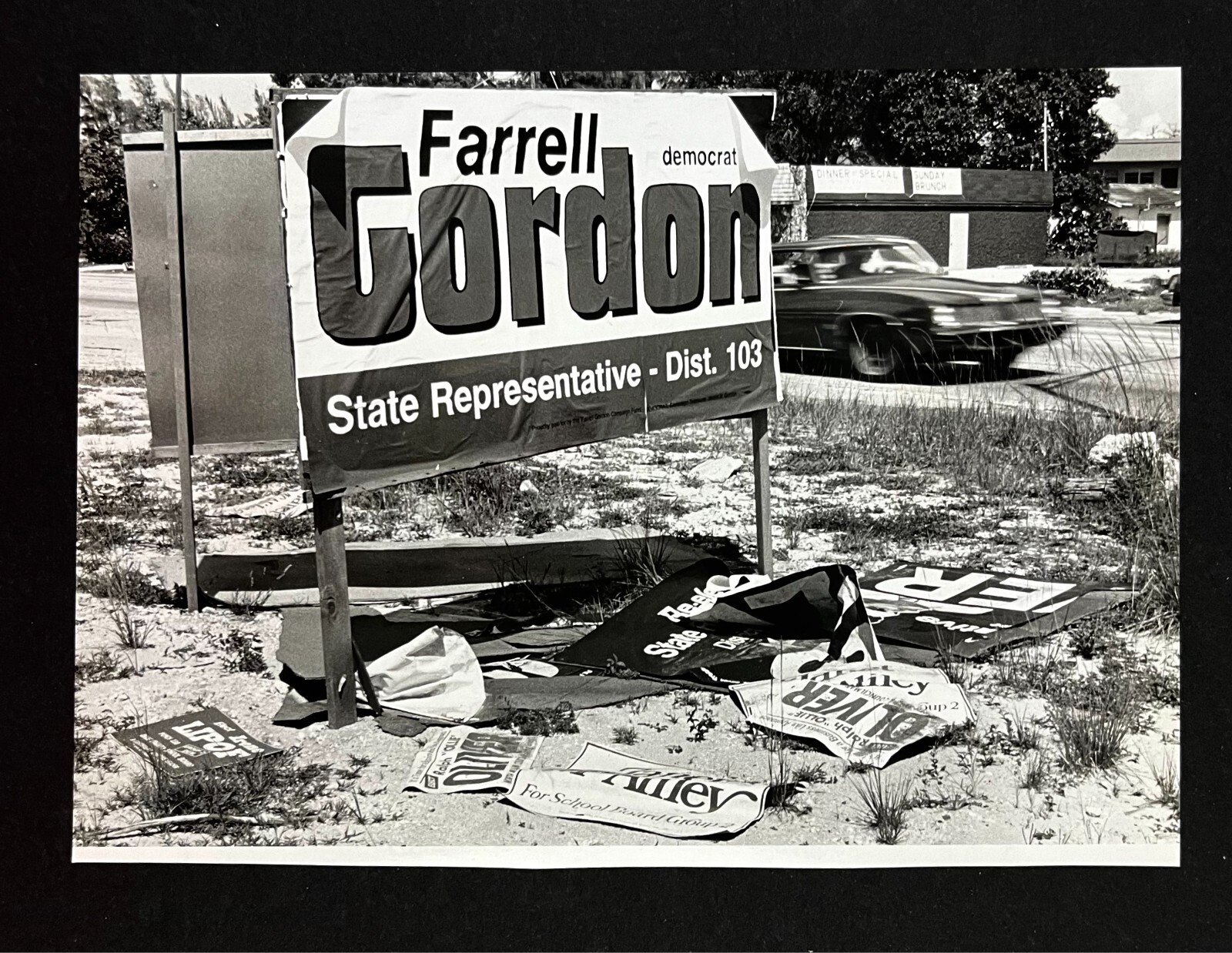 1980 Miami FL Gordon Farrell State Rep District 103 Election Sign Press Photo