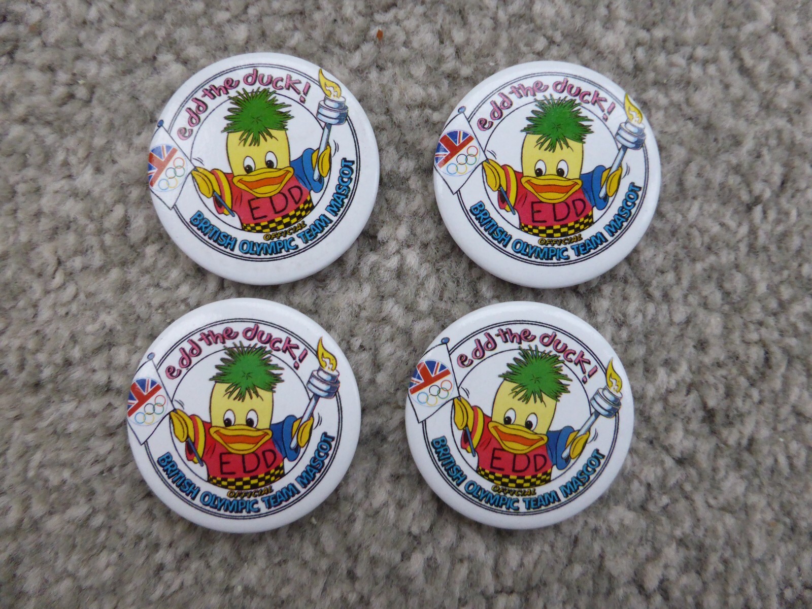 Collectible pin badge BBC Television Character Edd the Duck Olympic Team Mascot