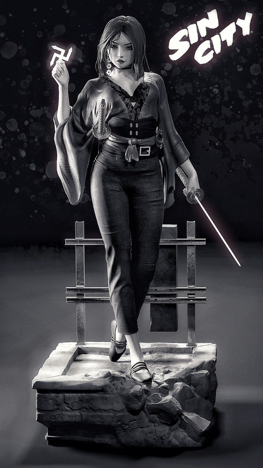 1:8 Miho Sin City Fan Art UNPAINTED High Quality Garage Kit