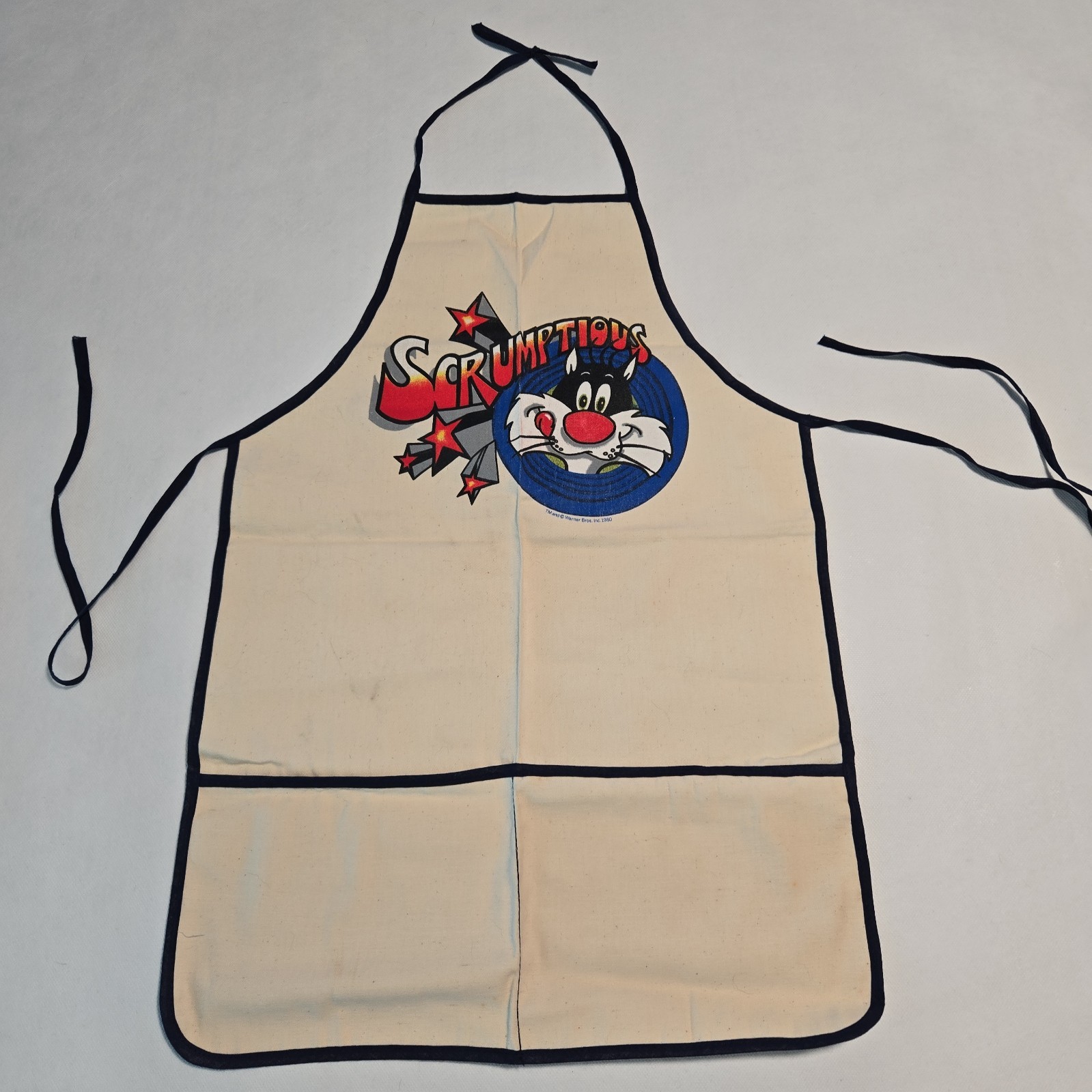 Vintage 1980 Warner Bros. Looney Tunes Sylvester Cat Scrumptious Apron