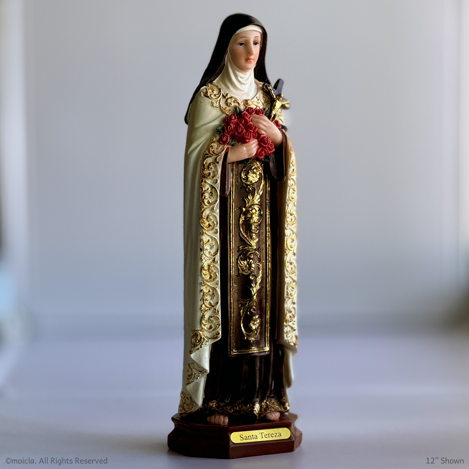 St. Therese of Jesus Resin Figurine - 12 in. Catholic Patron Saint Statue