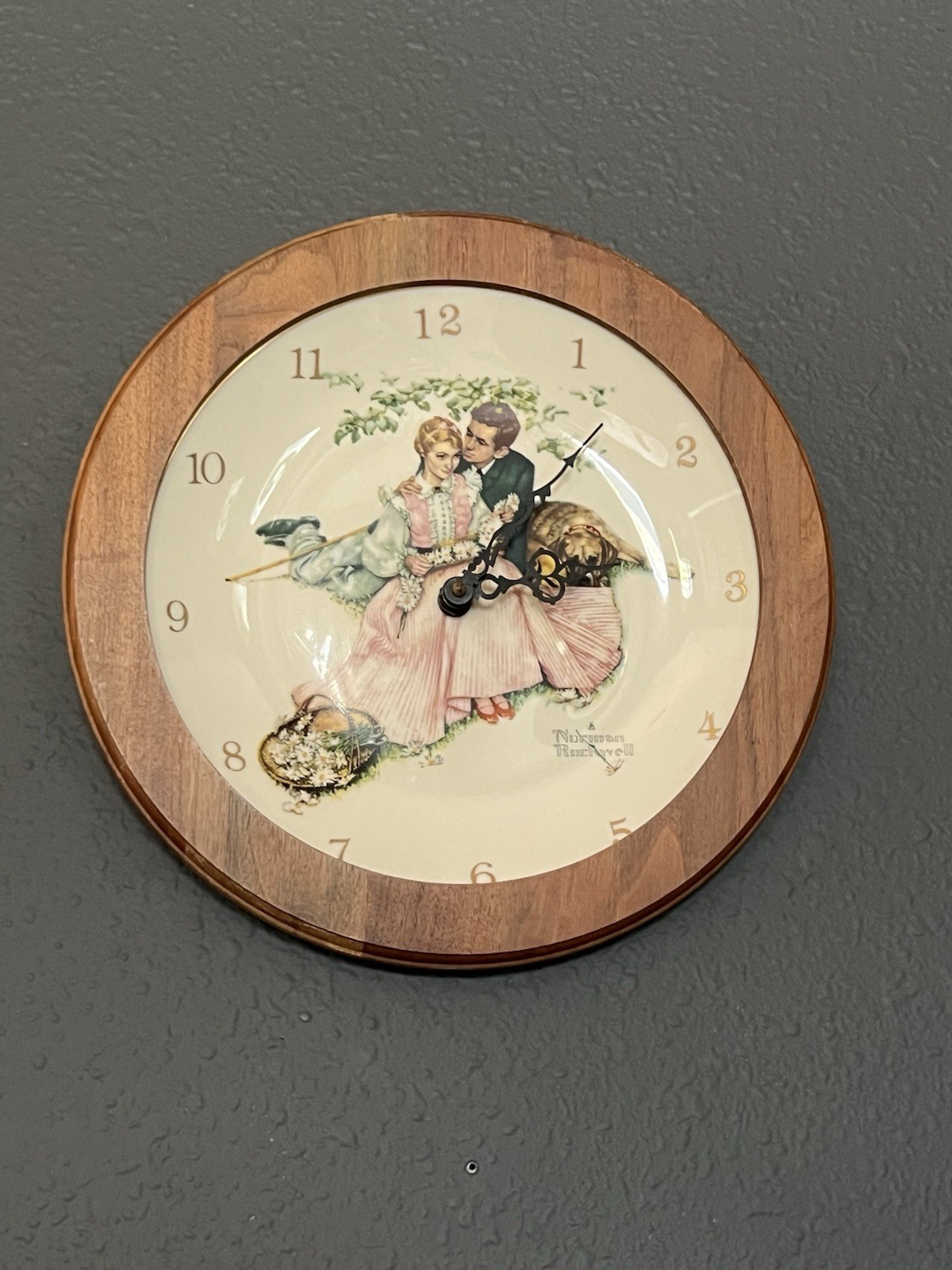 Vtg 1955 GORHAM NORMAN ROCKWELL PLATE CLOCK Fine China Made In USA 10.5\