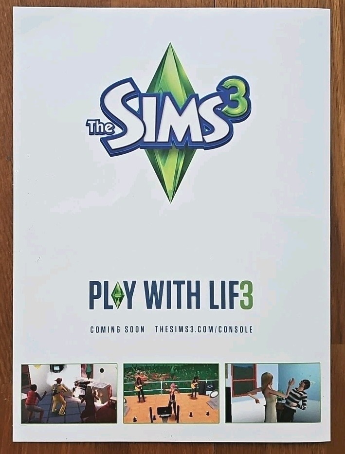 The Sims 3 - Play With Life - PC Original Glossy Print Ad - 7.25\
