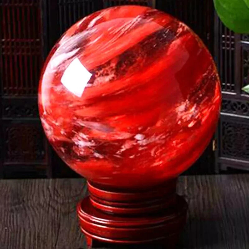 10LB+ Red Smelting Stone Quartz Turn one's luck around Ball Crystal Sphere 1PC