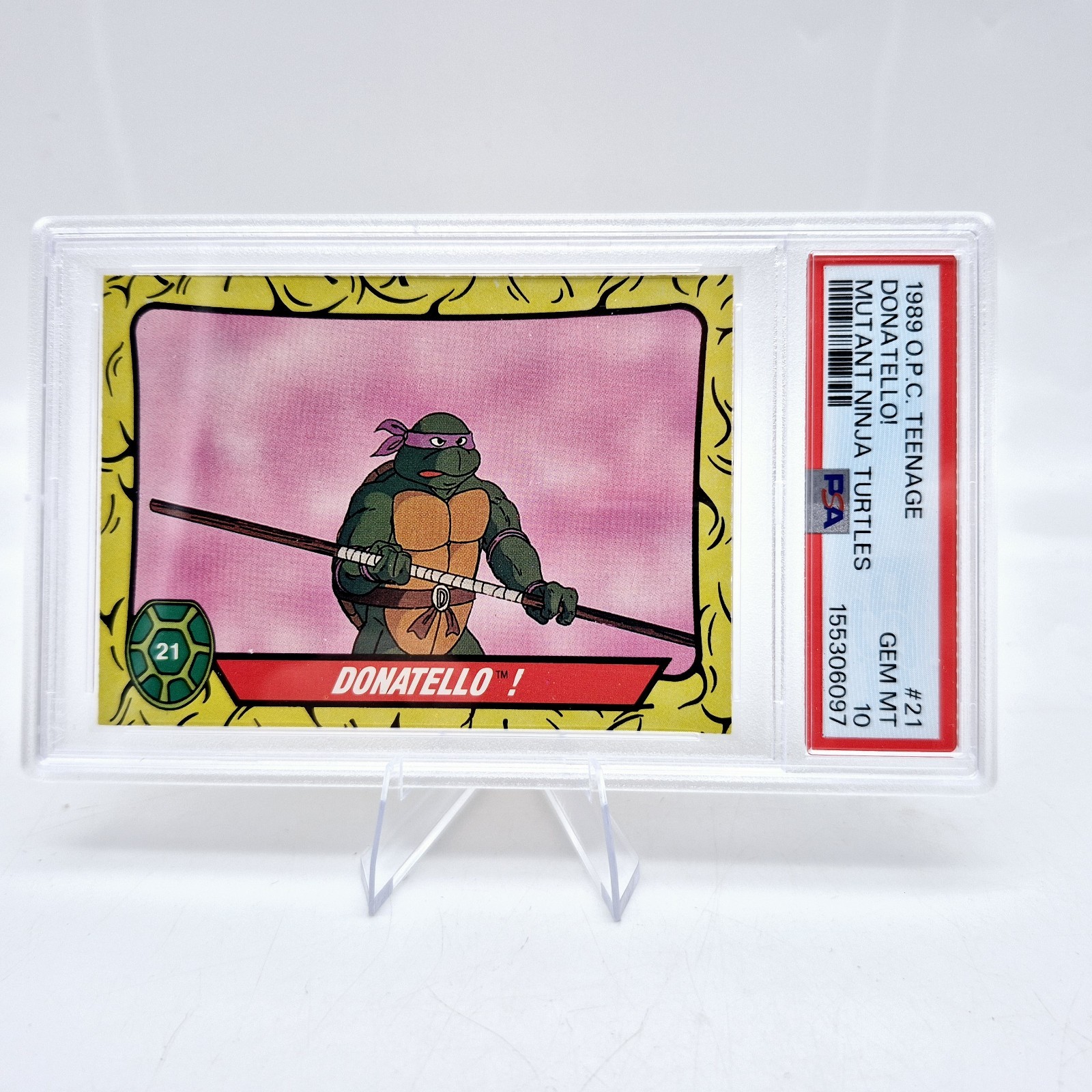 1989 OPC TMNT Donatello #21 PSA 10 Teenage Mutant Ninja Turtles O Pee Chee