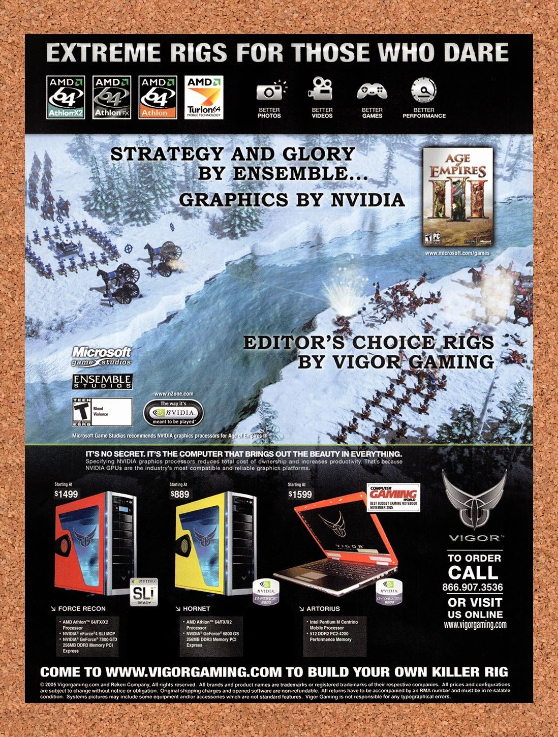 2006 Age Of Empires III Vigor Gaming Rigs Original Advertisement / Promo v2