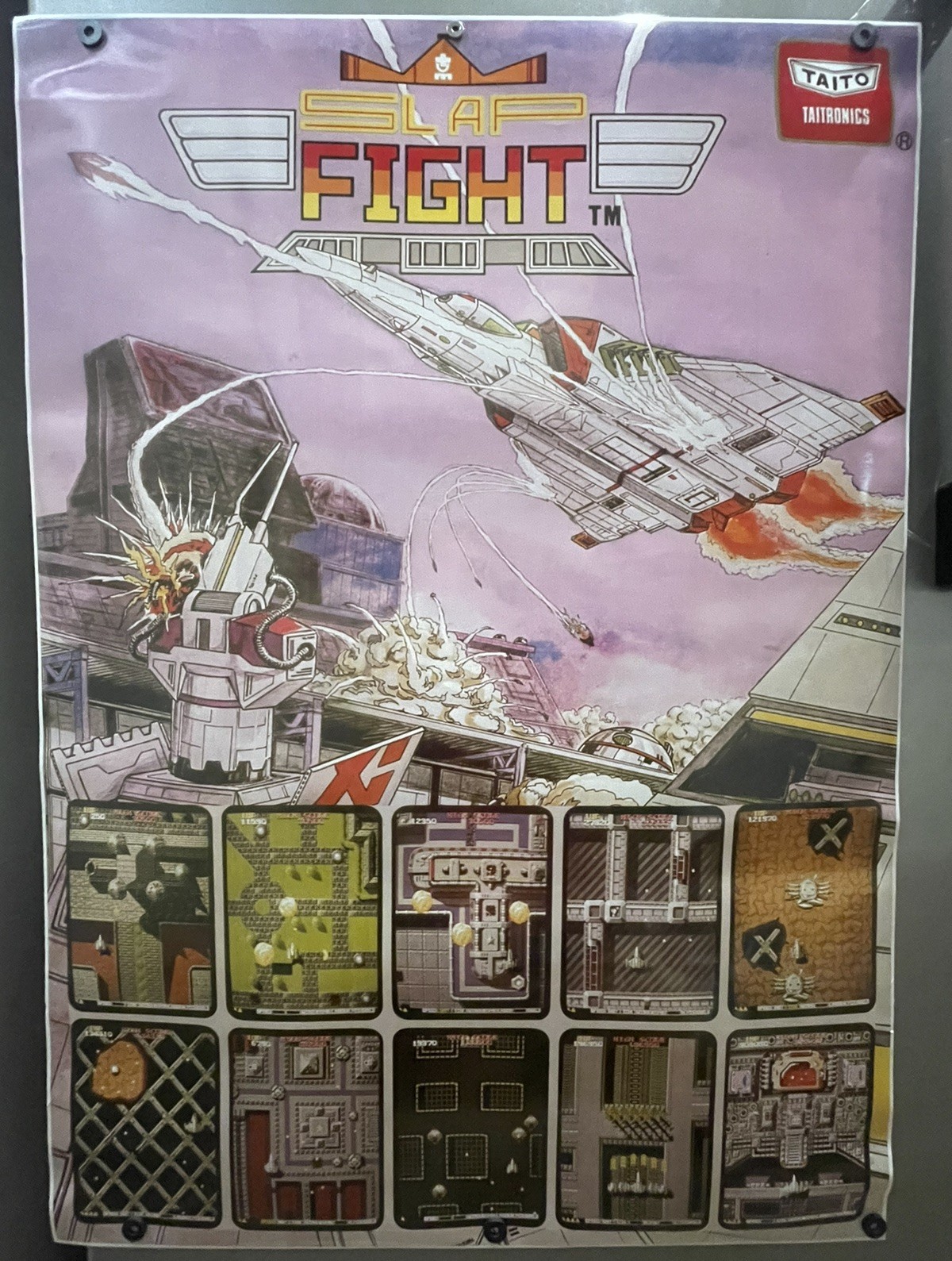 Slap Fight Promo FULL SIZE Poster 80s 90s Arcade Taito Toaplan 35x25