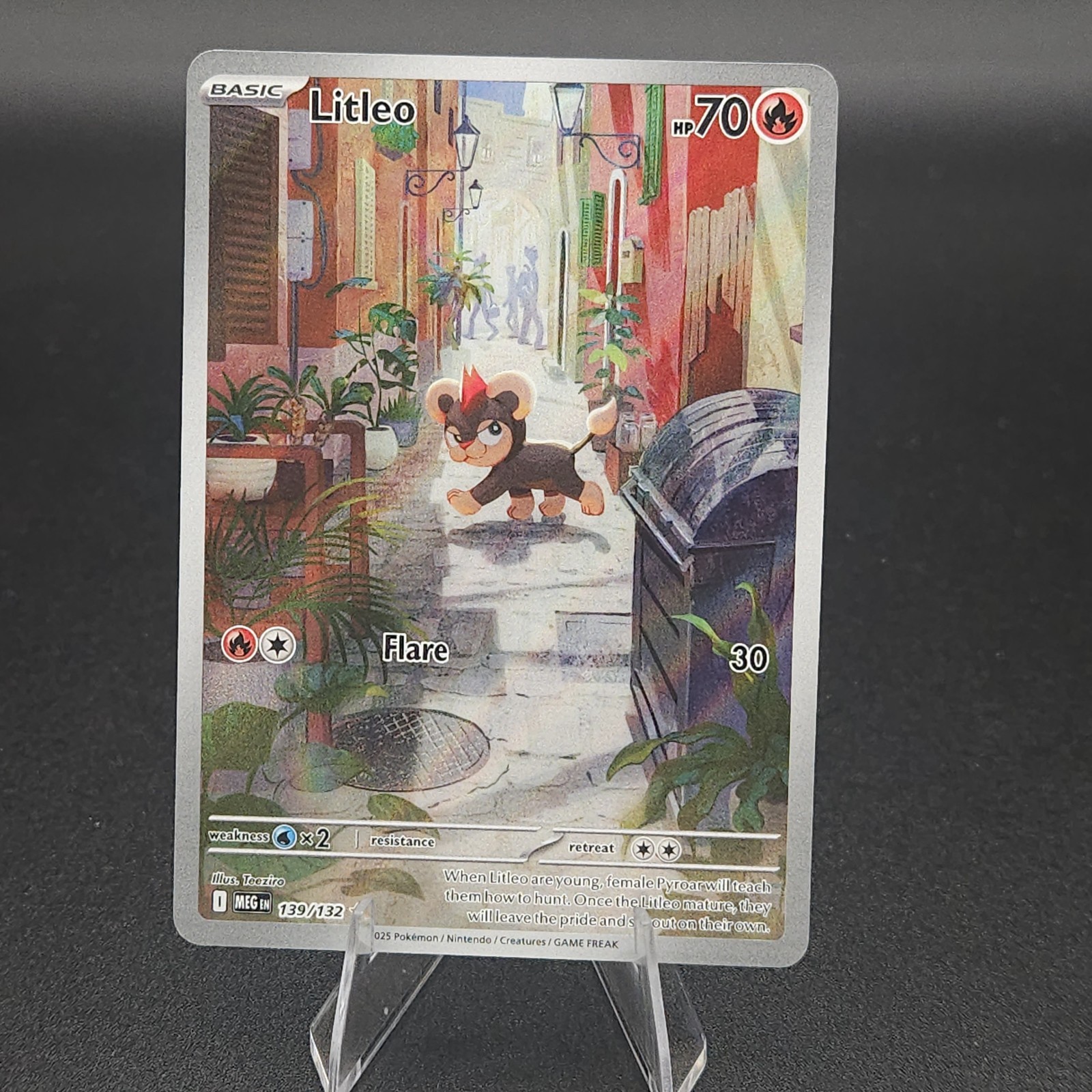 Pokemon Litleo 139/132 Illustration Rare Scarlet & Violet Mega Evolution NM