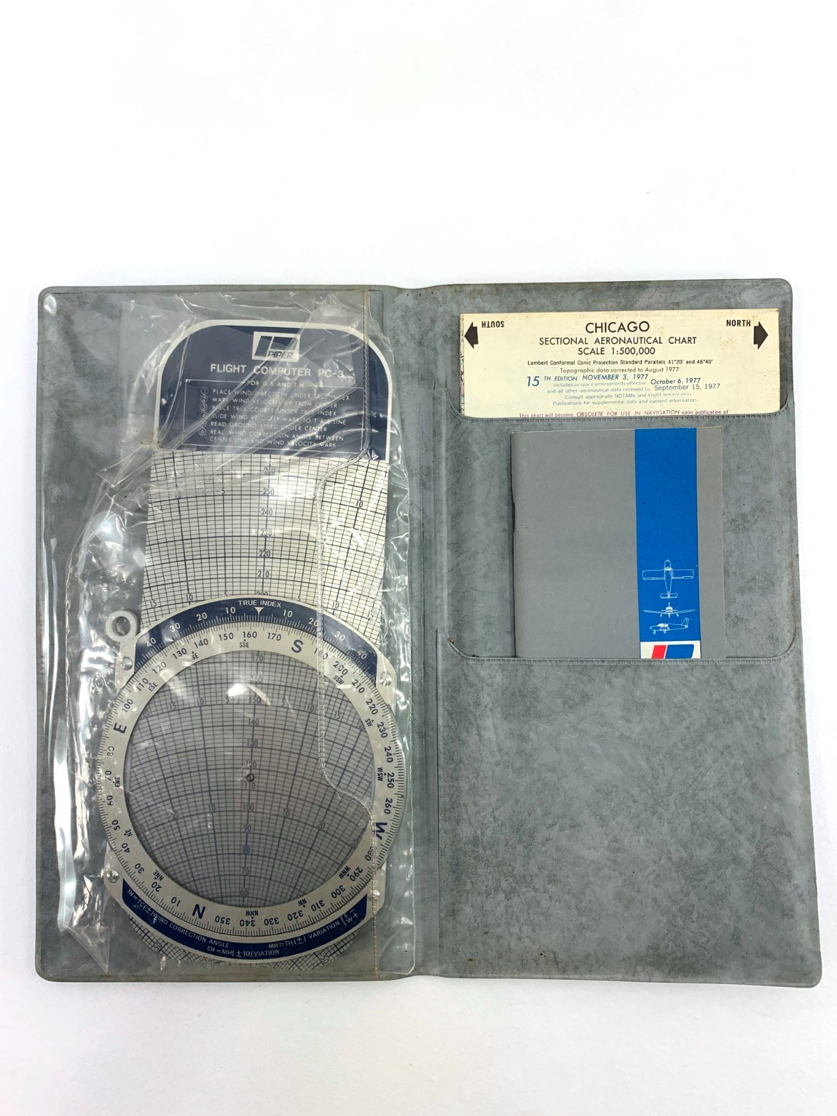 Piper Flight Computer PC-3 w/ case & Manual Aviation Calculator Pilot Navigation
