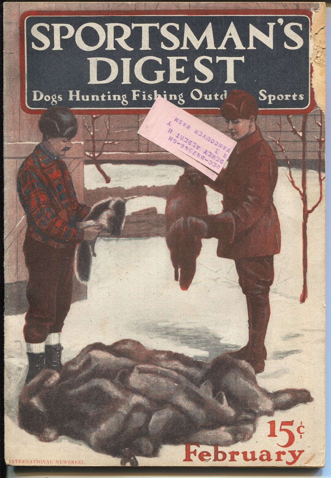 PULP:  Sportsman's Digest  2/1923-outdoor life-hunting-fishing-wildlife pix-FN-