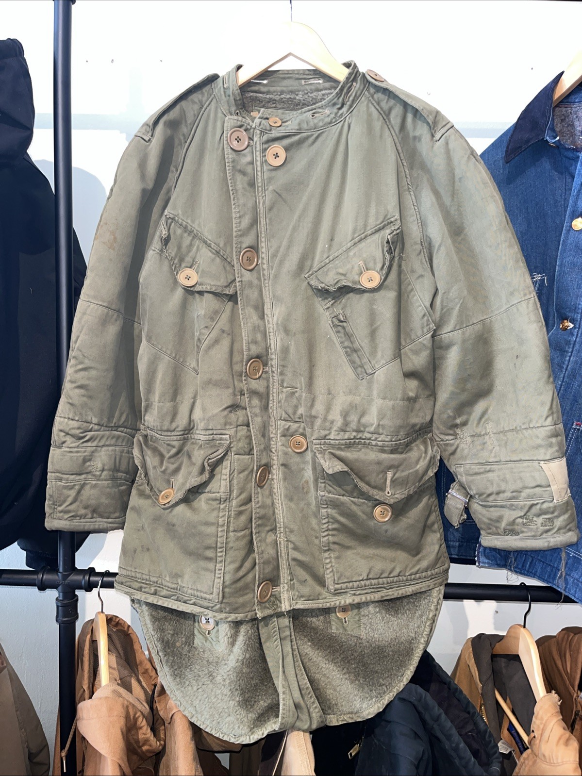 1954 Vintage British Army Middle Parka Korean War Era Size Large
