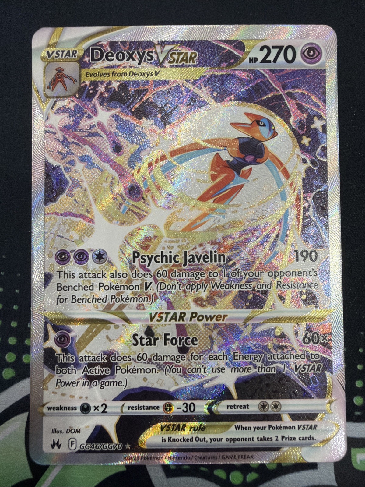 Deoxys VSTAR Crown Zenith Galarian Gallery Ultra Rare Holo Card GG46/GG70