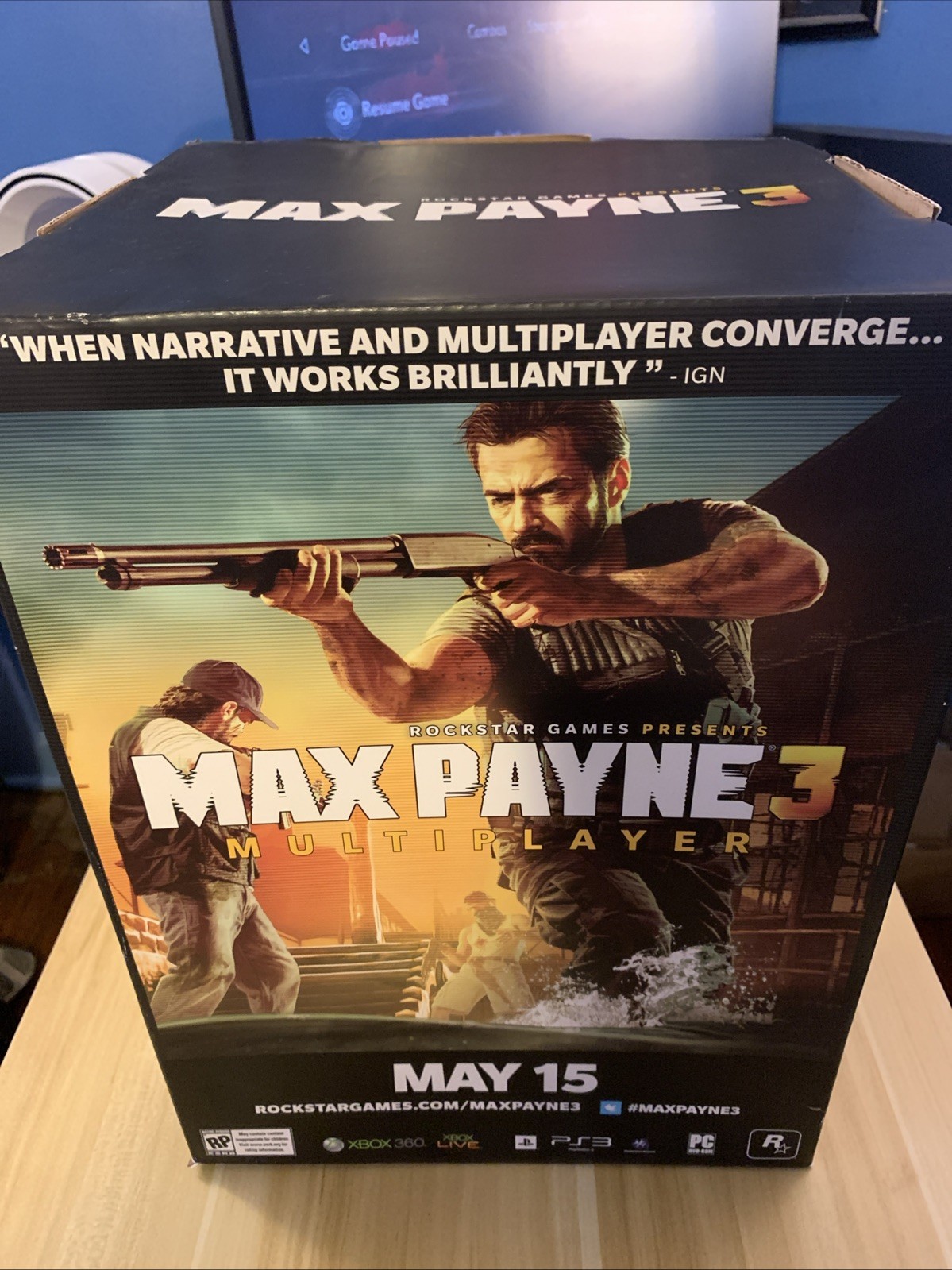 Max Payne 3 Gamestop Display Cube/Box Promo Exclusive