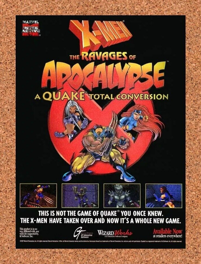 1997 X-Men The Ravages Of Apocalypse Quake 1 Mod Original Ad / Retro Promo v1