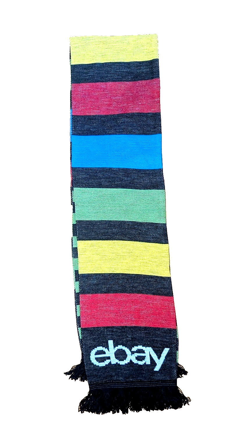 Ebay Scarf Logo Fringed Scarf Ebay Open Exclusive Green, Blue,Black, Red, Yellow