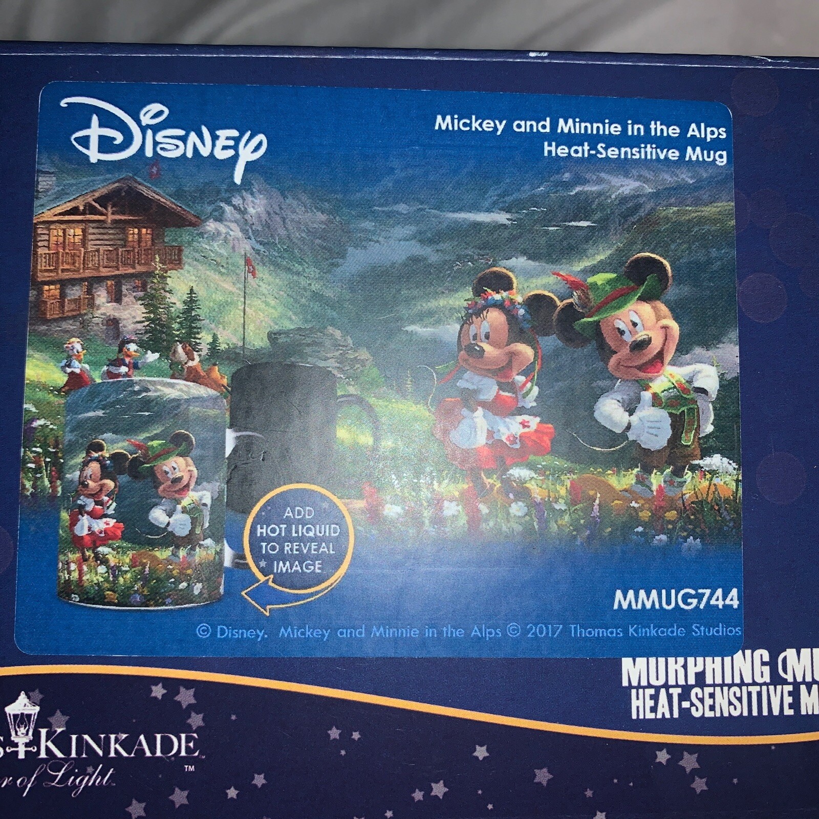 Disney Thomas Kinkade Morphing Mug DISNEY MICKEY & MINNIE SWEETHEART CAVE #L0284
