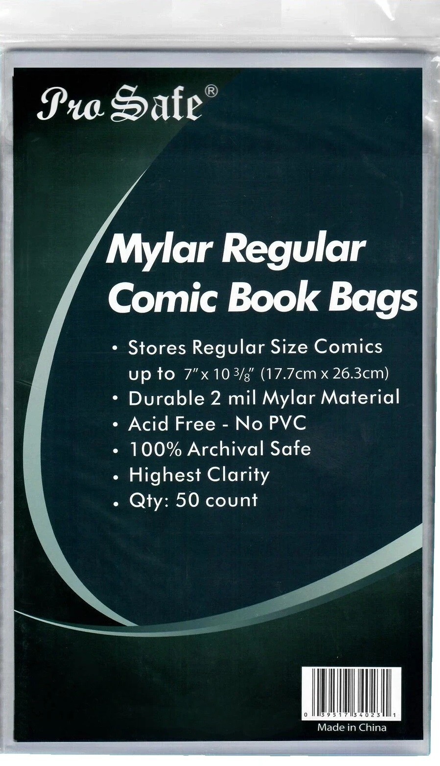 (50-Pack) Pro Safe Regular Size Comic Mylar Bags 7\