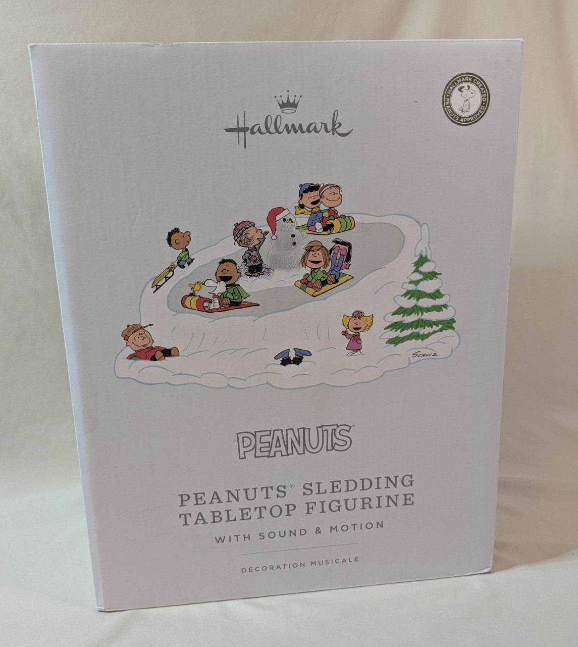 HALLMARK 2024 PEANUTS Sledding Tabletop Figurine Sound & Motion Snoopy NEW